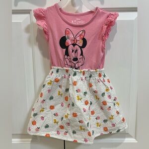 Disney Minnie Mouse Pink and White Kids Dress